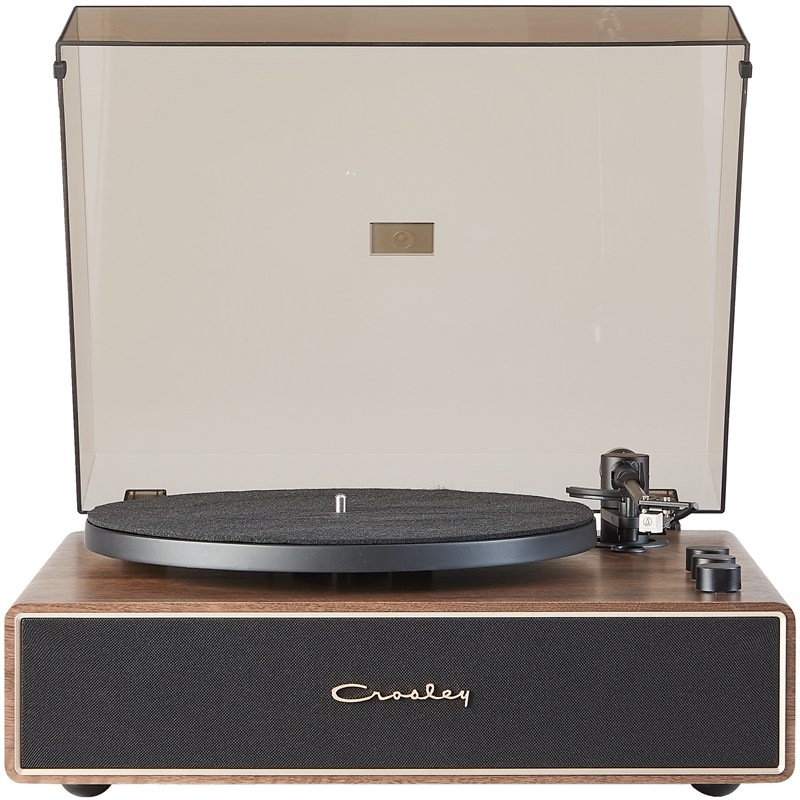 Kompaktní gramofon Crosley Stave pro různé velikosti desek, hnědá barva