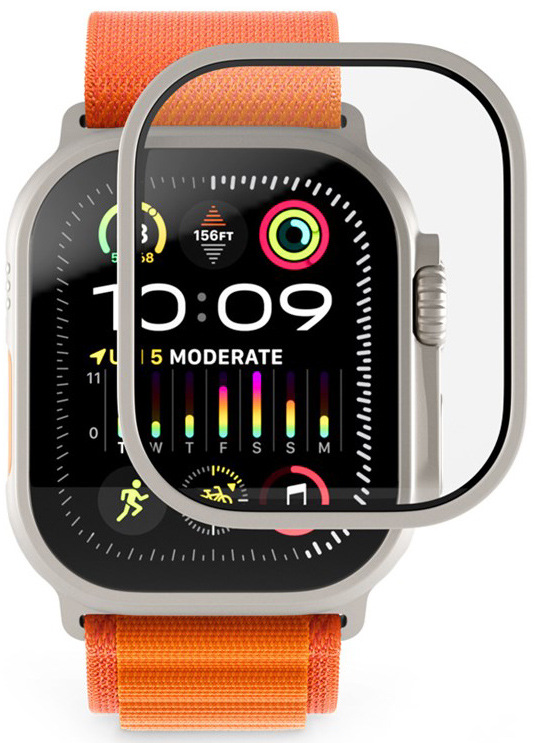 Tvrzené sklo Epico Sapphire na Apple Watch AW Ultra 49mm - stříbrné