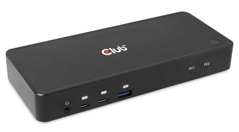 Dokovací stanice Club3D DisplayPort, HDMI KVM Switch, USB-C, PD černá