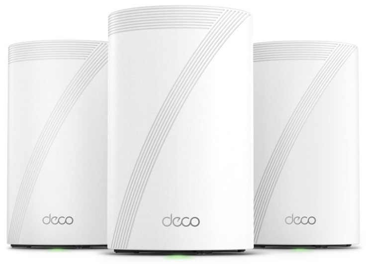Tříbalení WiFi routeru TP-Link Deco BE68 Wi-Fi 7 BE14000 Tri-Band v bílém provedení