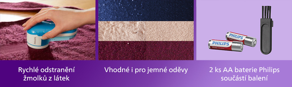 Odstraňovač žmolků Philips GC026/00 bílý/modrý