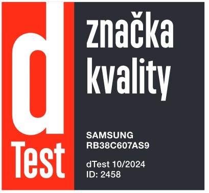 Značka kvality dTest lednice Samsung RB38C607AS9/EF
