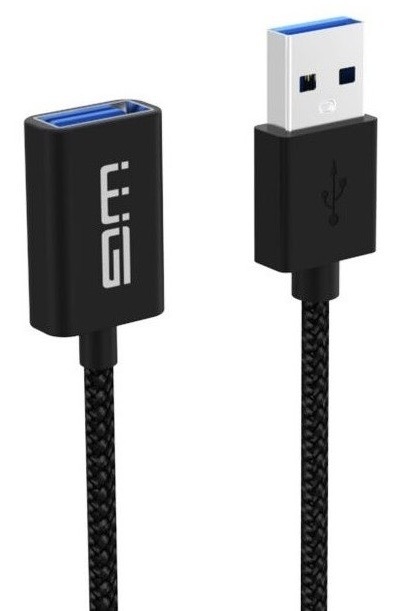 Kabel WG USB/USB prodlužovací, 1m černý