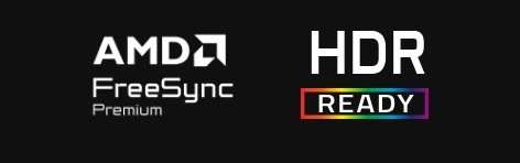 Podpora AMD FreeSync Premium a HDR Ready ikonky