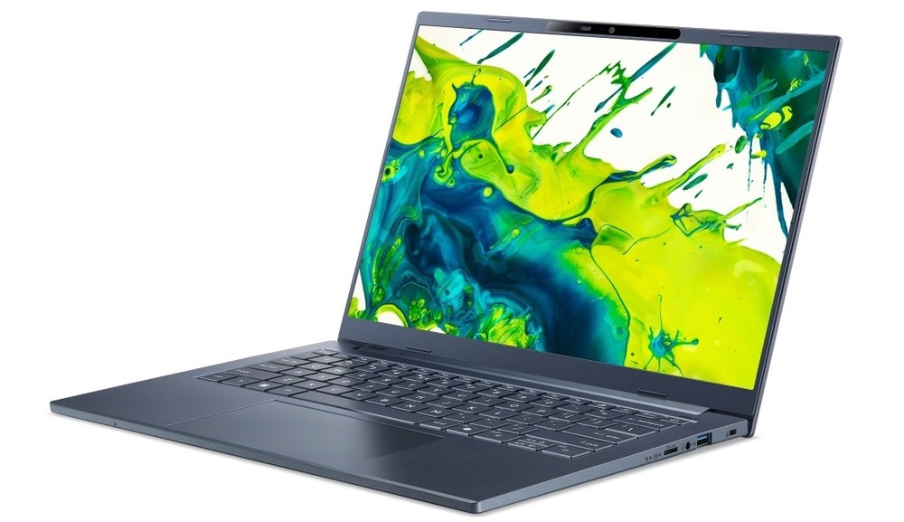 Notebook Acer Aspire 14 AI (A14-11M-X6R7) modrý Notebook Acer Aspire 14 AI (A14-11M-X6R7) otočený doleva