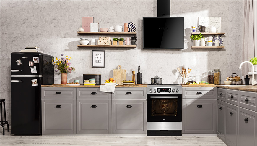 Odsavač par Amica OKP6558S STUDIO černý Odsavač par Amica OKP6558S STUDIO, komínový