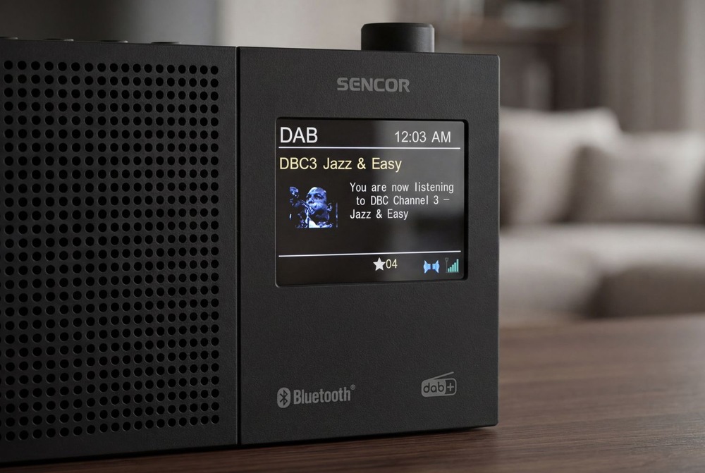 Radiopřijímač s DAB+ Sencor SRD 7790B černý Detail displeje radiopřijímače DAB+ Sencor SRD 7790B
