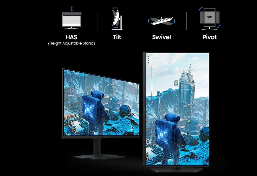 Monitor Samsung Odyssey G4 ergonomické nastavení