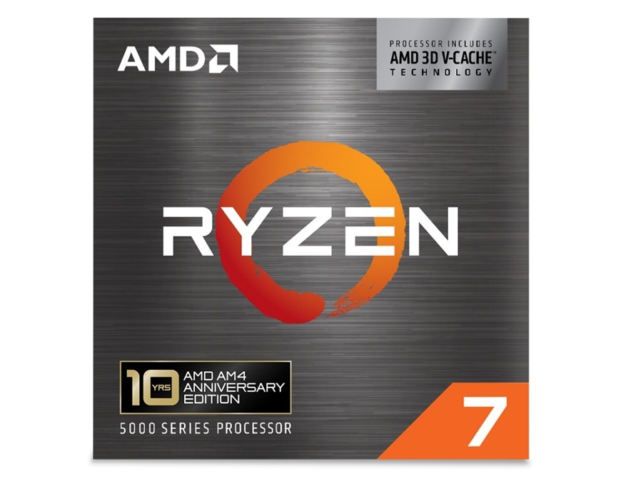 Procesor AMD Ryzen 7 5800X3D Anniversary Edition Balení procesoru AMD Ryzen 7 5800X3D 10th Anniversary Edition s technologií AMD 3D V Cache