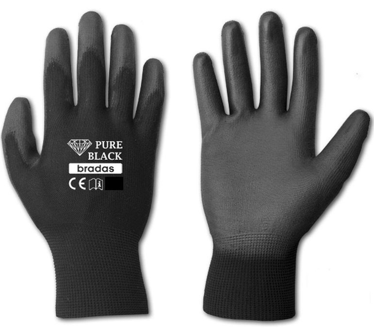 Rukavice Bradas PURE BLACK PU 8 Rukavice Bradas PURE BLACK PU 8