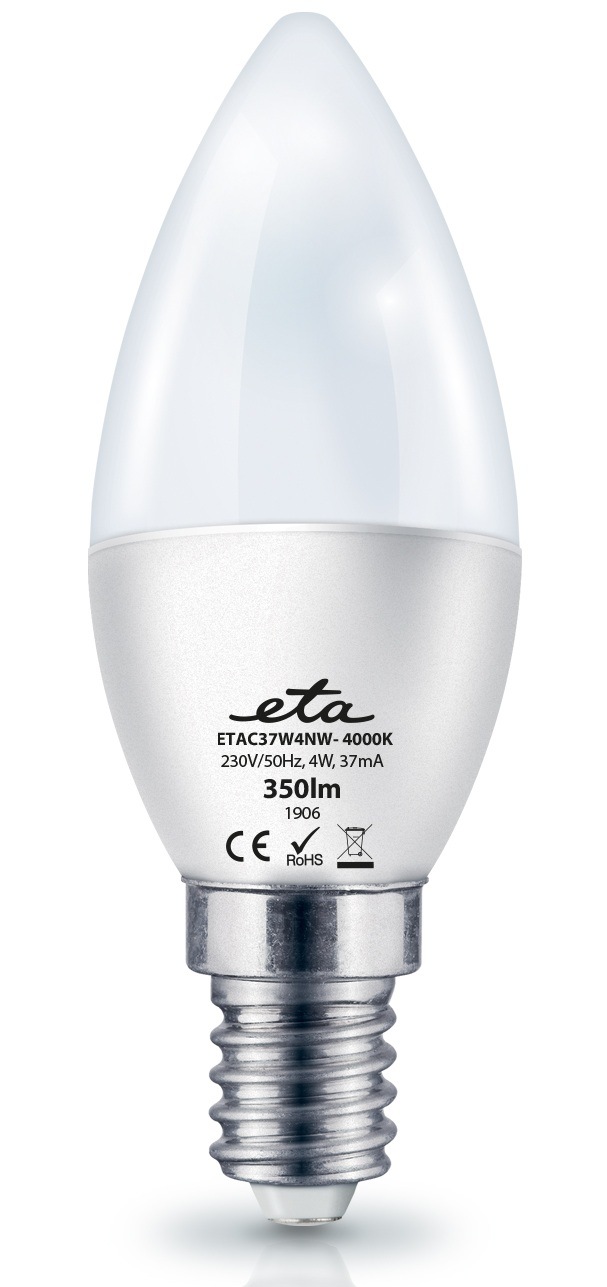 Žárovka LED ETA EKO LEDka svíčka 4W, E14, neutrální bílá LED žárovka ETA