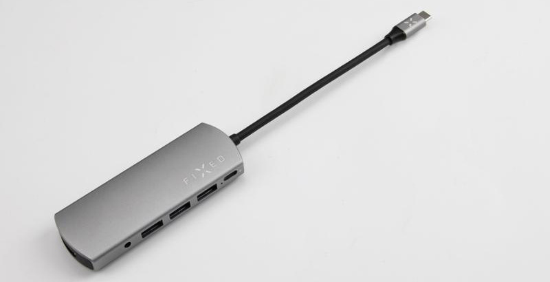 USB Hub FIXED Hliníkový HUB 6IN1 s rozhraním USB-C stříbrný