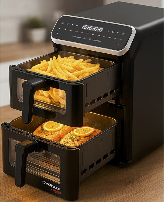 Příprava jídla v horkovzdušné fritéze Techwood CS9011