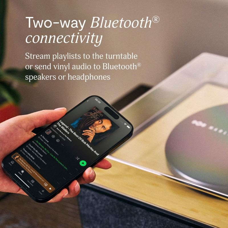 Gramofon Marley Rise Up černý/hnědý Gramofon MARLEY Rise Up připojení přes Bluetooth