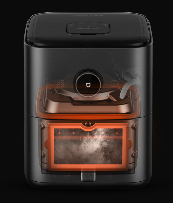 Fritéza horkovzdušná Xiaomi Mijia Smart Steam Air Fryer 7 l černá Fritéza disponuje velkým průzorovým okénkem