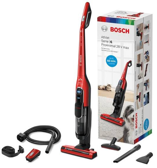 Tyčový vysavač Bosch BCH86PET2 Athlet ProAnimal 28Vmax, Serie 6 červený