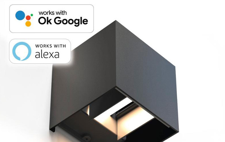 Nástěnné svítidlo Hama SMART WiFi, čtvercové, 10 cm, IP44 černé Nástěnné svítidlo Hama SMART WiFi, čtvercové, 10 cm, IP44 černé