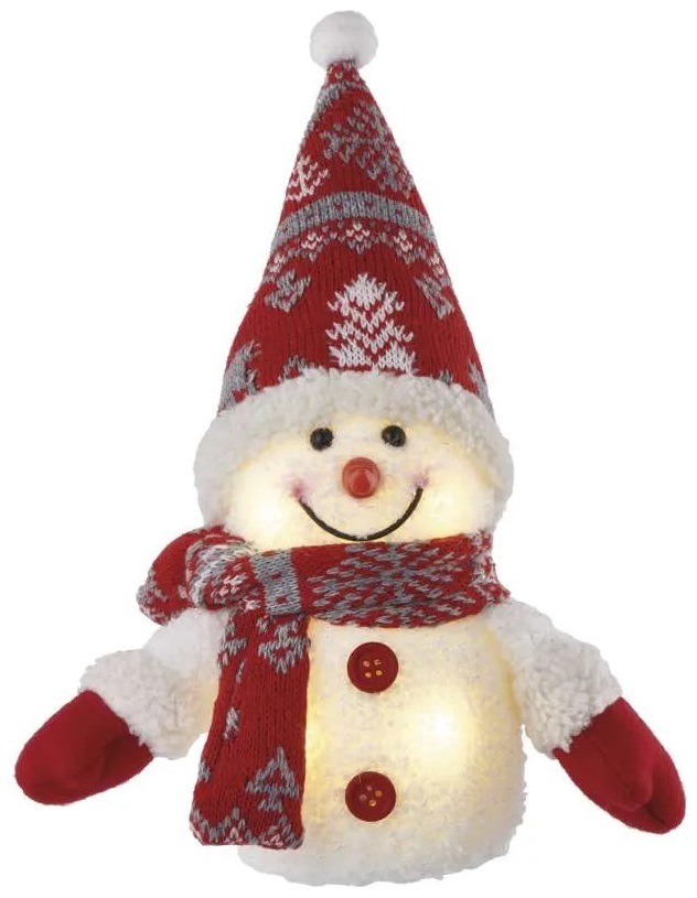 LED dekorace EMOS vánoční sněhulák, 25 cm, 3x AA, vnitřní, teplá bílá