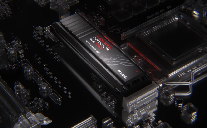 SSD SANDISK Optimus GX PRO 8100 Heatsink instalovaný na základní desce