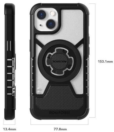 Kryt na mobil Rokform Crystal na Apple iPhone 13 černý/průhledný Kryt na mobil Rokform Crystal na Apple iPhone 13 černý/průhledný