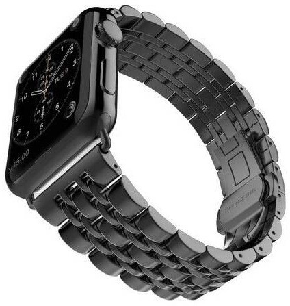 Řemínek WG klasik, kovový, na Apple Watch 38/40/41 mm + adapter černý