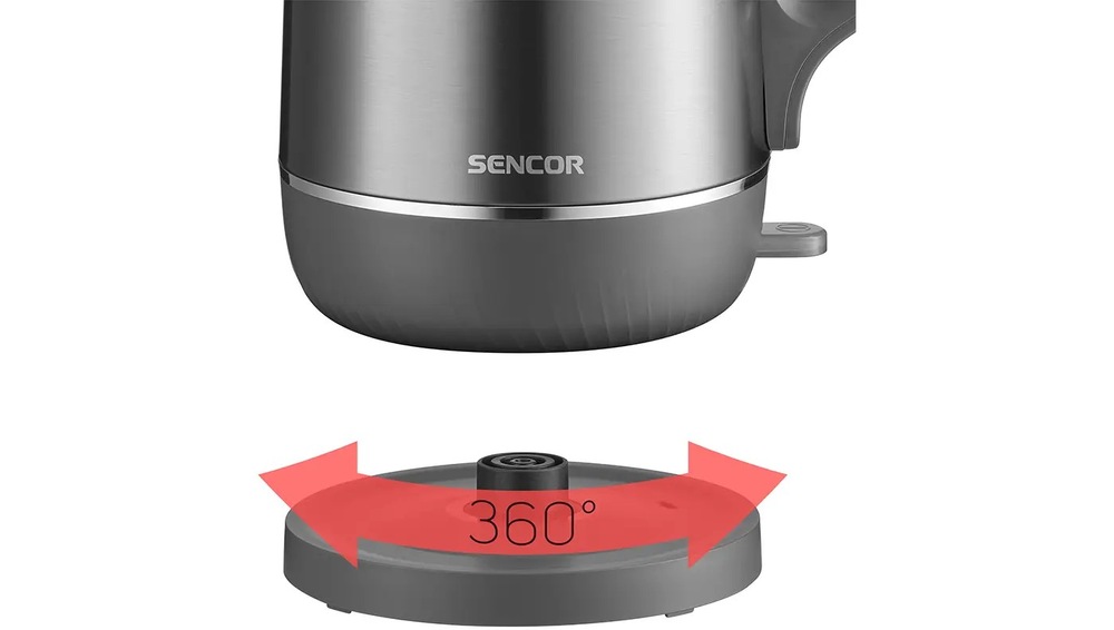 Rychlovarná konvice Sencor SWK 0800GY, 1,7 l nerez Pohodlný úchop ze všech stran