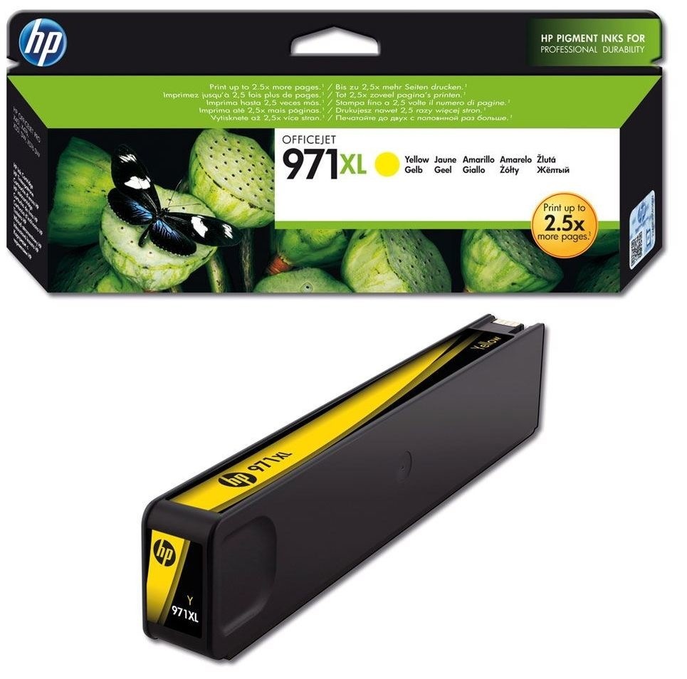 Inkoustová náplň HP 971XL, 6 600 stran - žlutá