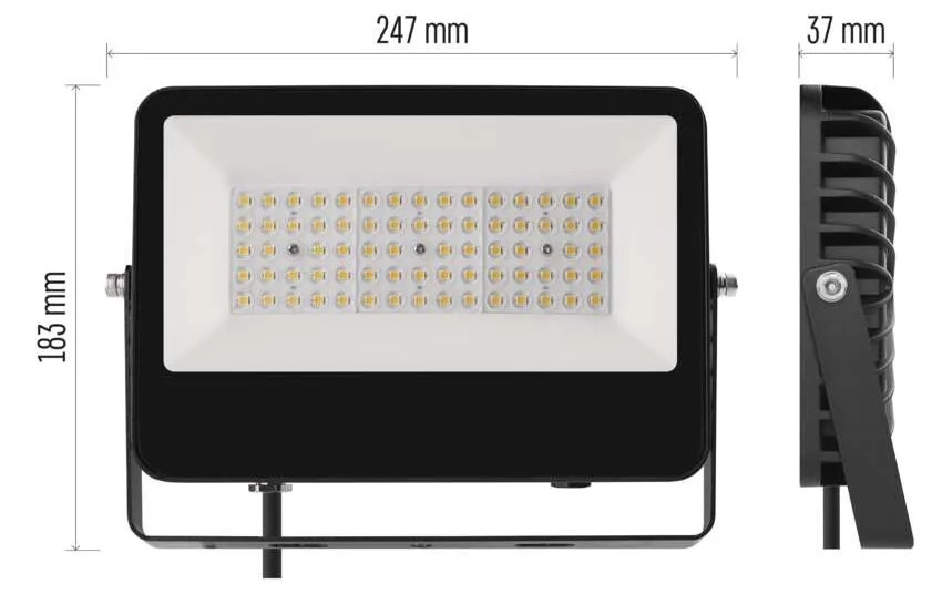 Reflektor EMOS AVENO, 48W, 7200lm, neutrální bílá černý LED REFLEKTOR AVENO 48W 7200LM IP66 NW