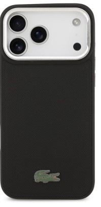 Kryt na mobil Lacoste Iconic Petit Pique Camera Stand MagSafe na Apple iPhone 17 Pro Max v černé barvě