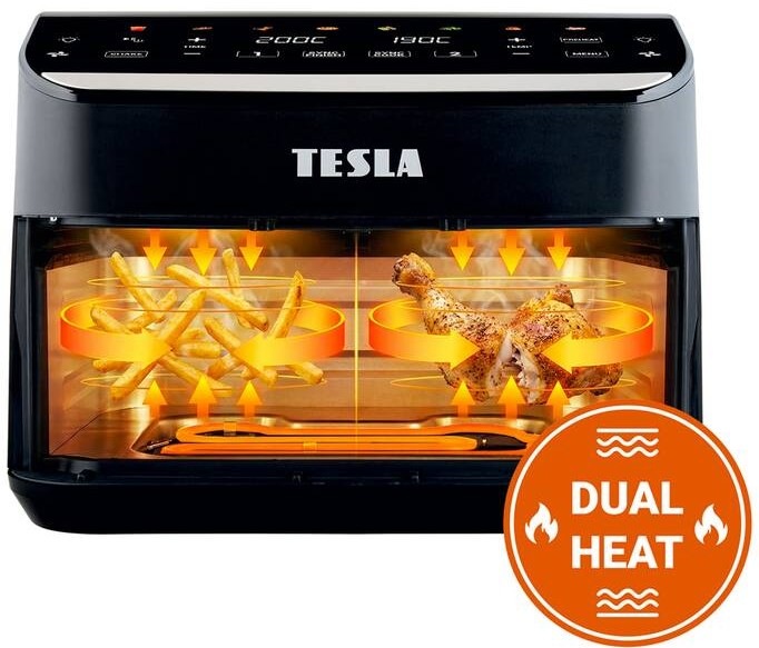 Fritéza horkovzdušná Tesla AirCook DualHeat QD464 XXL černá Fritéza horkovzdušná Tesla AirCook DualHeat QD464 XXL černá