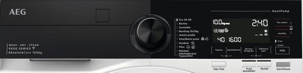 Pračka se sušičkou AEG LWR98165BXC ovládací panel