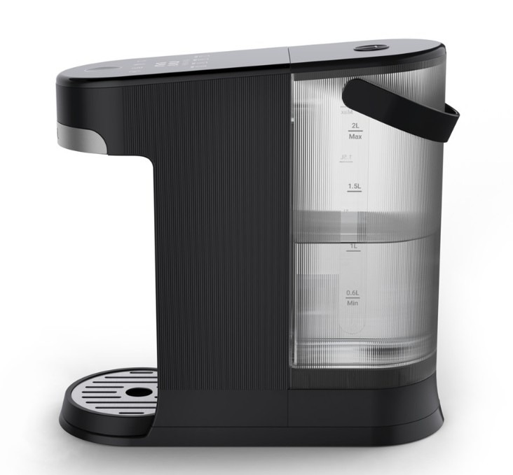 Ohřívač vody Tefal BR3508E0 Instant Hot Water černý/nerez Ohřívač vody Tefal Instant Hot Water BR3508E0 a pohled na průhlednou nádobu