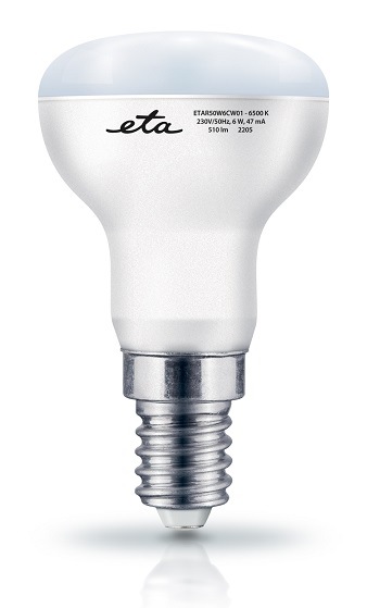 Žárovka LED ETA EKO LEDka reflektor 6W, E14, studená bílá Žárovka ETAR50W6CW01