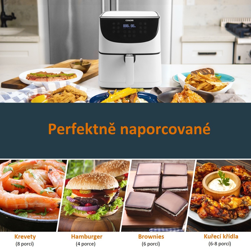 Fritéza horkovzdušná COSORI CP158 Premium 5,5 l bílá Fritéza horkovzdušná COSORI CP158 Premium 5,5 l bílá