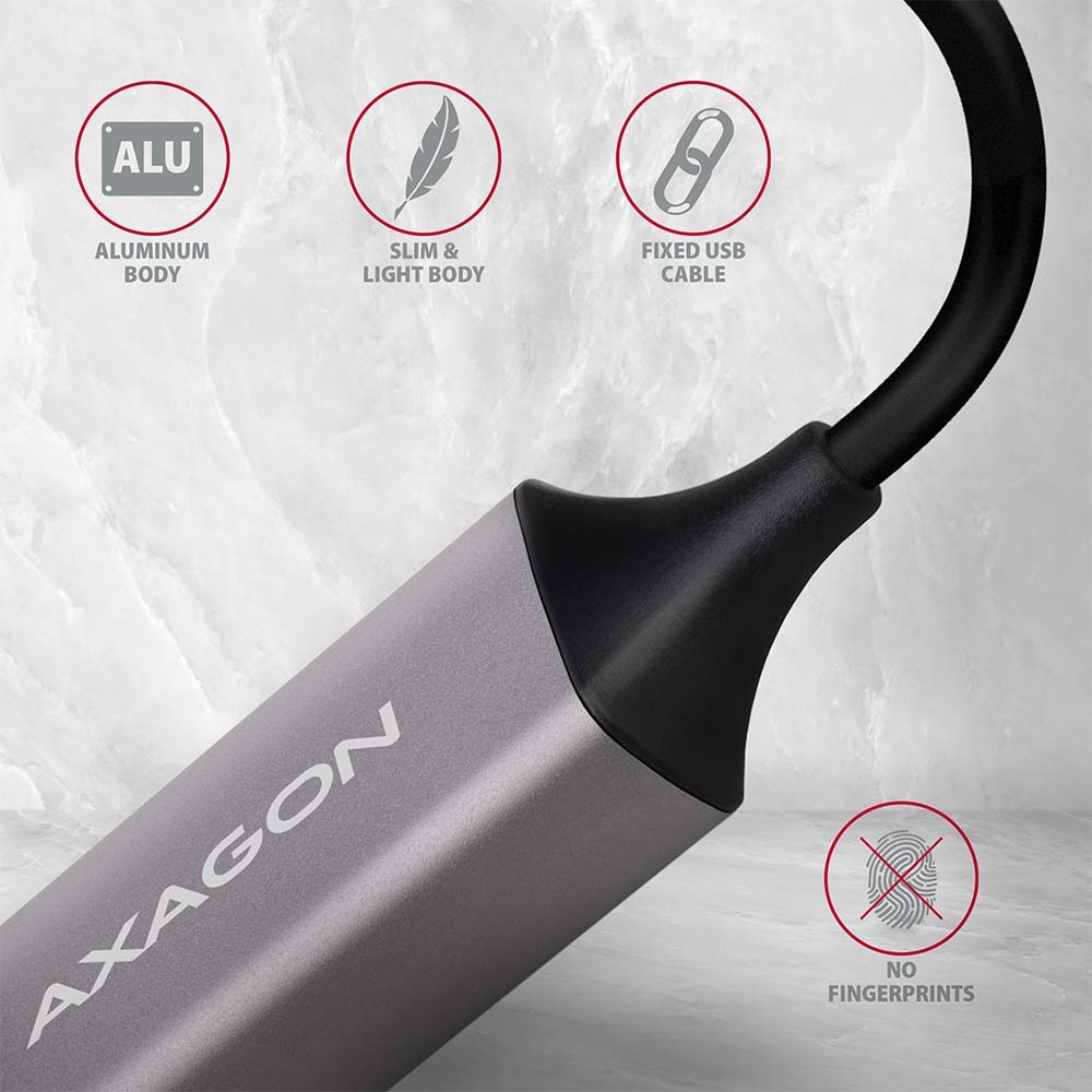 Síťová karta Axagon USB-C 3.2 Gen 1 - Gigabit Ethernet šedá