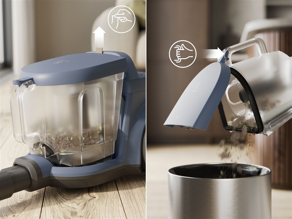 Podlahový vysavač Electrolux 300 EL31C1LDB modrý XXL prachová nádoba vysavače Electrolux EL31C1LDB série 300