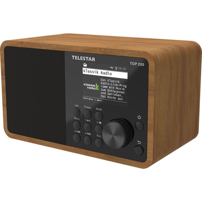 Internetové rádio s DAB+ Telestar TOP 200, černá/hnědá barva