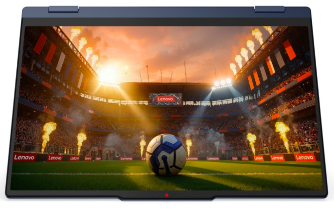 Dotykový displej notebooku Lenovo IdeaPad 5 2-in-1 při pohledu zepředu