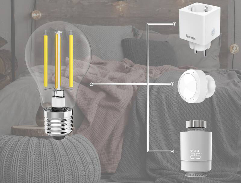 Chytrá žárovka Hama SMART WiFi LED Filament retro E27, 7 W