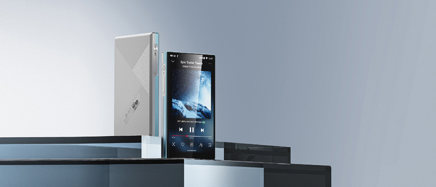 HiFi přenosný digitální přehrávač FiiO JM21 stříbrný/modrý