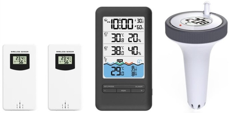 Sada IMMAX NEO LITE Smart teplotní čidlo do bazénu + 2× čidlo teploty a vlhkosti - černá/bílá