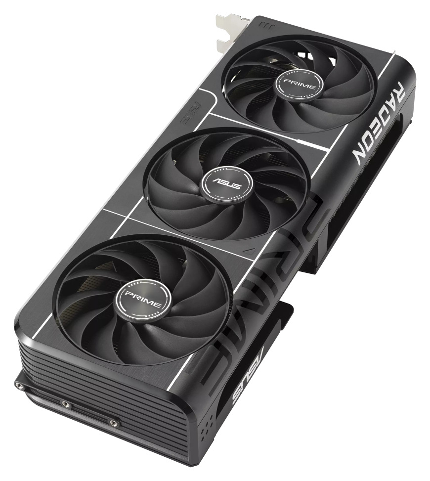 Grafická karta Asus Prime AMD Radeon RX 9060 XT OC 16GB s trojitým chladičem, černá barva