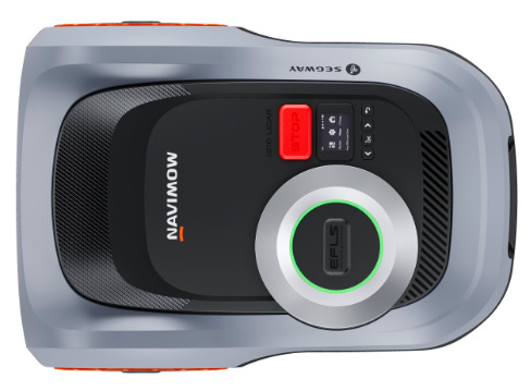 Robotická sekačka Segway Navimow i210E Lidar Horní pohled na LiDAR modul a displej Segway Navimow i210E