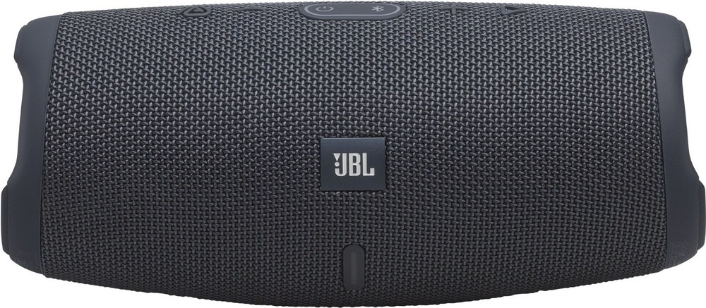 Přední strana reproduktoru Charge Essential 3 SE s logem JBL a ovládacími tlačítky na horní straně