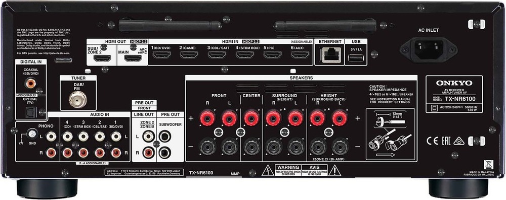 AV Receiver Onkyo TX-NR6100 černý Onkyo TX-NR6100