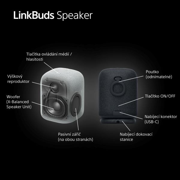 Přenosný reproduktor Sony LinkBuds Speaker černý Přenosný reproduktor Sony LinkBuds Speaker, černý
