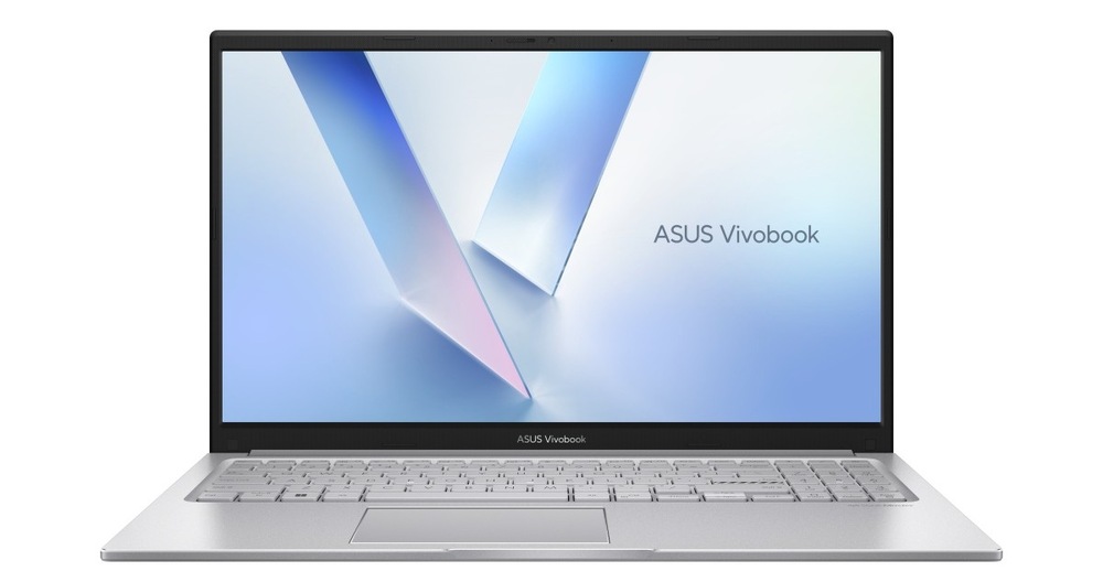 Otevřený a zapnutý notebook Asus Vivobook 15