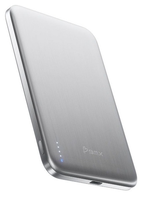 Powerbanka BMX s kapacitou 5 000 mAh, stříbrná barva