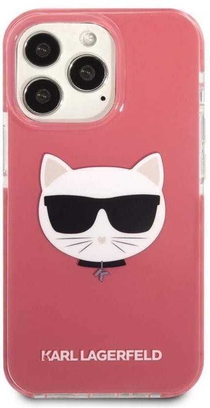 Kryt na mobil Karl Lagerfeld Choupette Head na Apple iPhone 13 Pro růžový