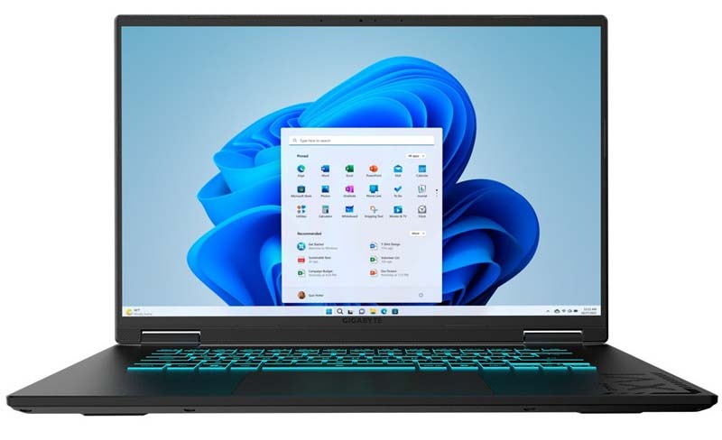 Notebook Gigabyte GAMING A16 PRO v černé barvě. 